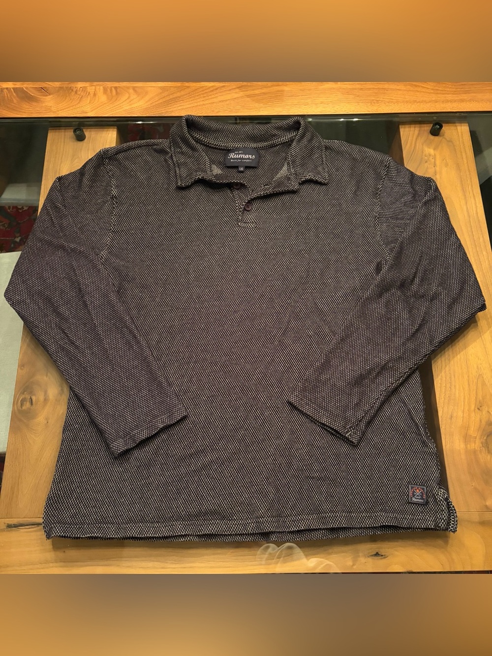 Men's Long-Sleeve Knit Polo Shirt